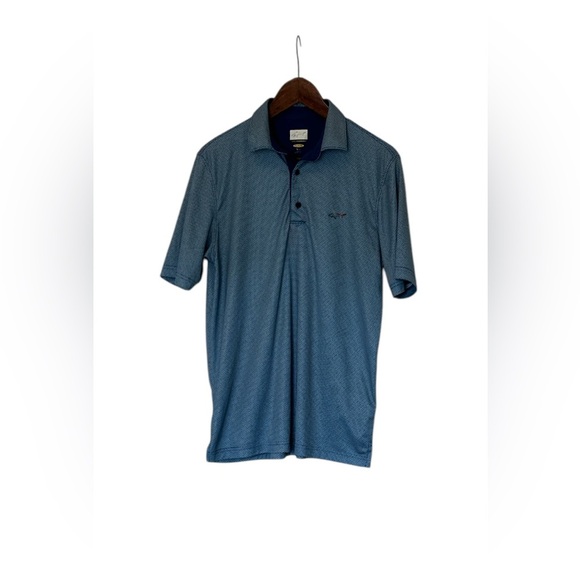 GREG NORMAN Golf Polo Shirt; 3 BUTTON CLASSIC SHARK PIQUE in Blue Size: M - Picture 3 of 7